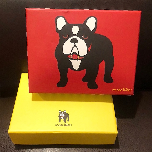 MARC TETRO Full Zip Bull Dog Wristlet CHOICE Red or Black Saffiano Leather NIB - Picture 16 of 17